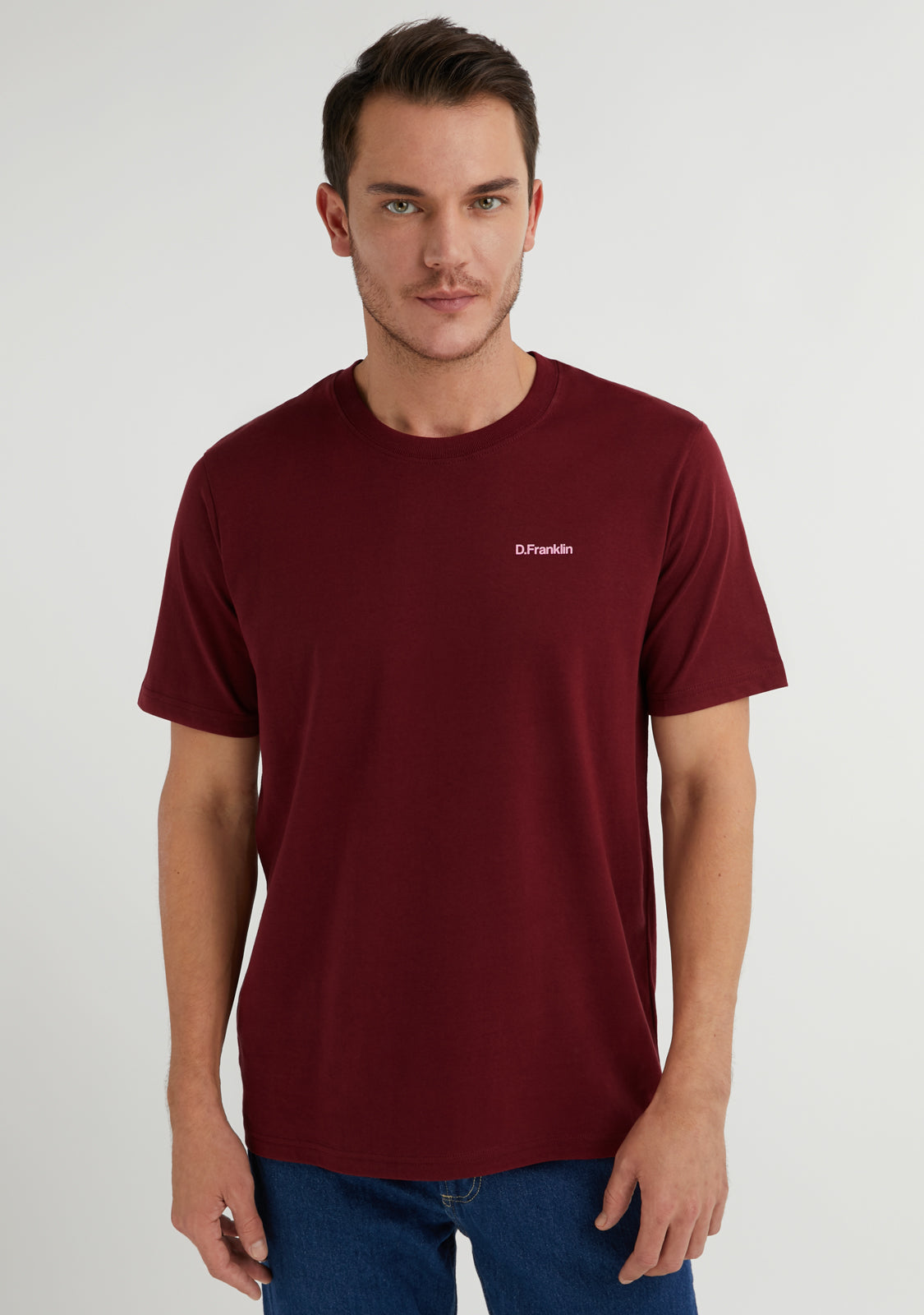 Basic Logo T Shirt Burgundy Pink