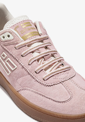 Pink / Gold Metal Tip Shoelaces