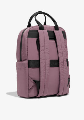 Multi-Pocket Nylon Backpack Pink