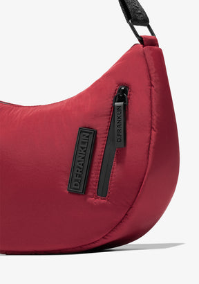 Round Nylon Crossbody Bag Red