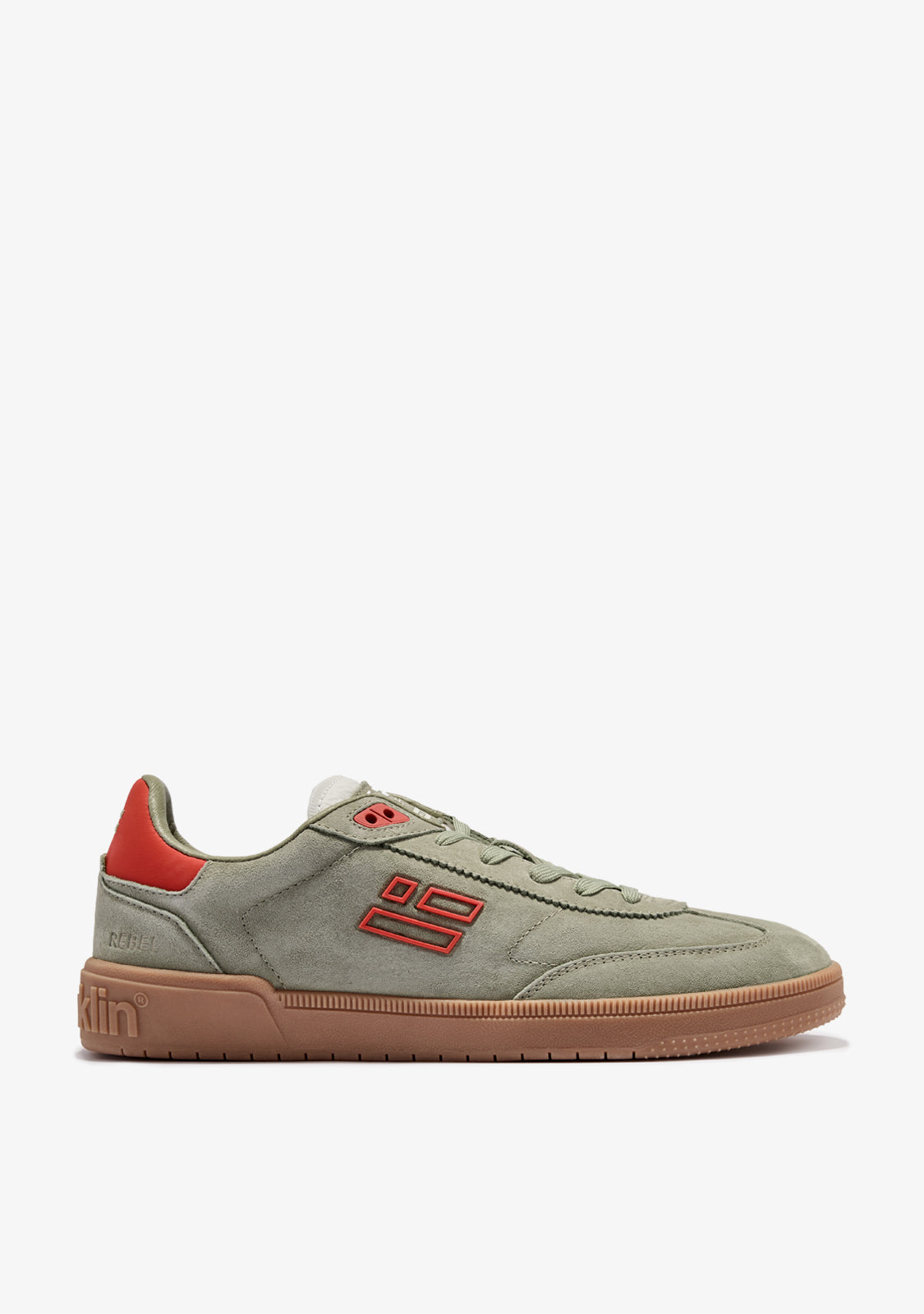 Rebel Suede Moss Green / Fire Red