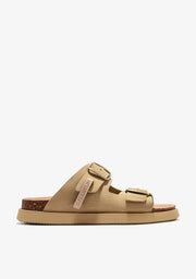 Vibe Sandals Buckle Suede Sand