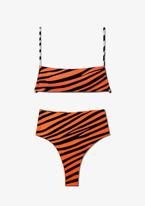 Fiji Top + Maui Bottom Bikini Zebra Orange