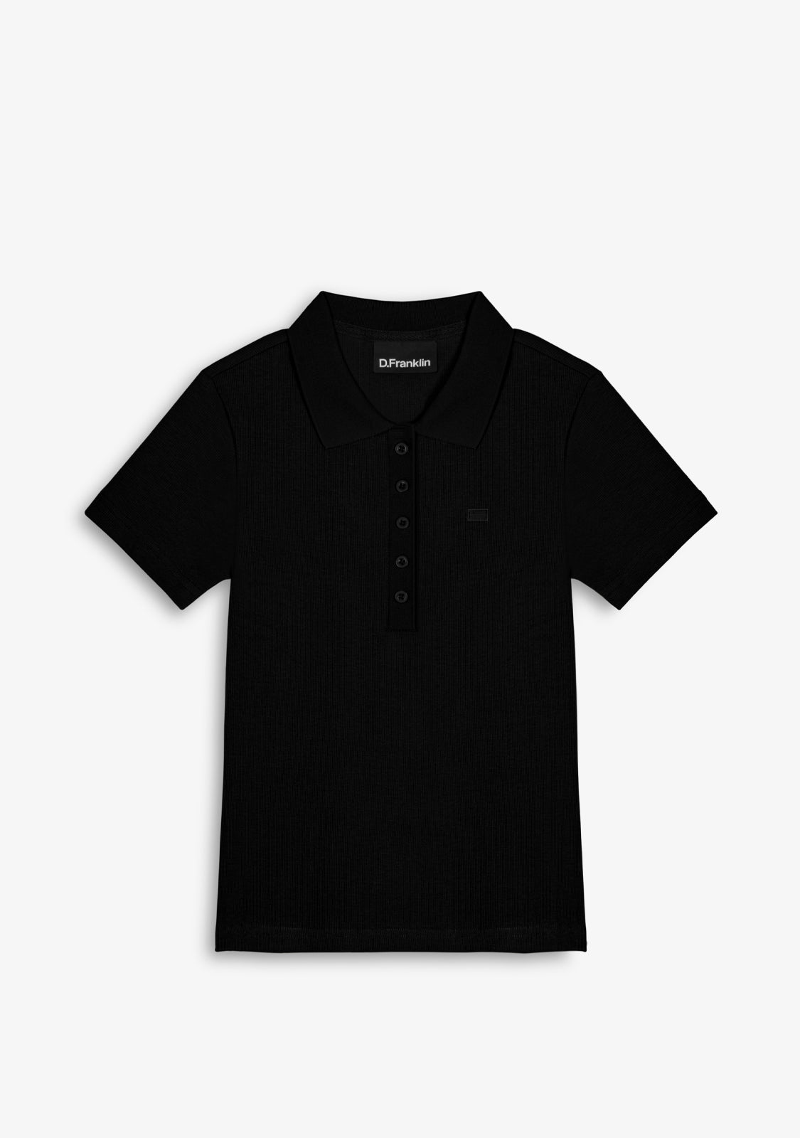 Top-polo côtelé noir | D.Franklin