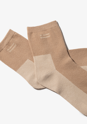 Color Block Socks 2 Pack Sand-Peach
