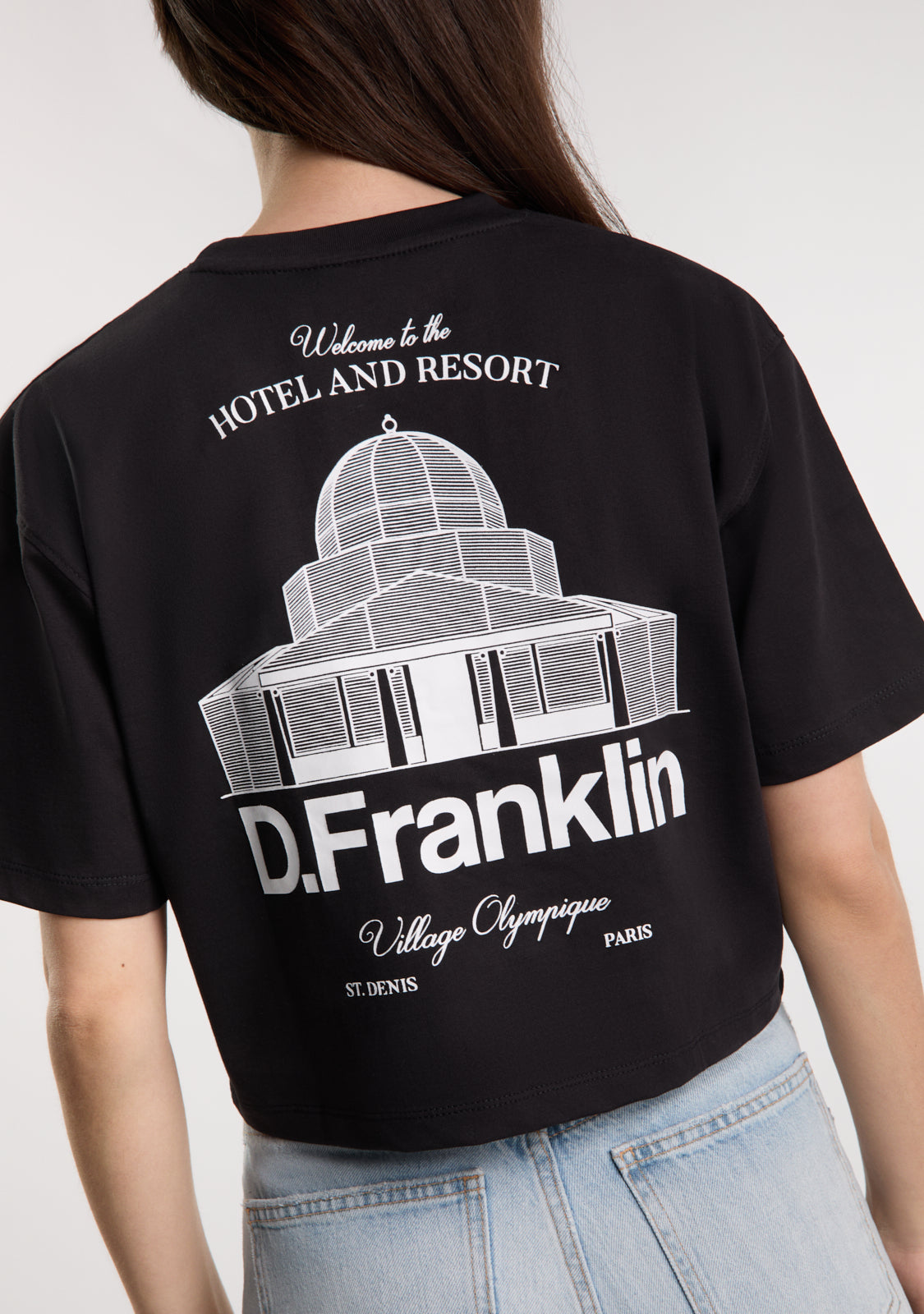St. Denis Cropped T-Shirt Black / White