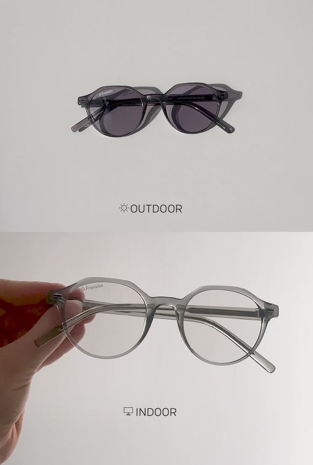 Charger la vidéo : Ultra Light S Round Full Photochromic Grey / Grey